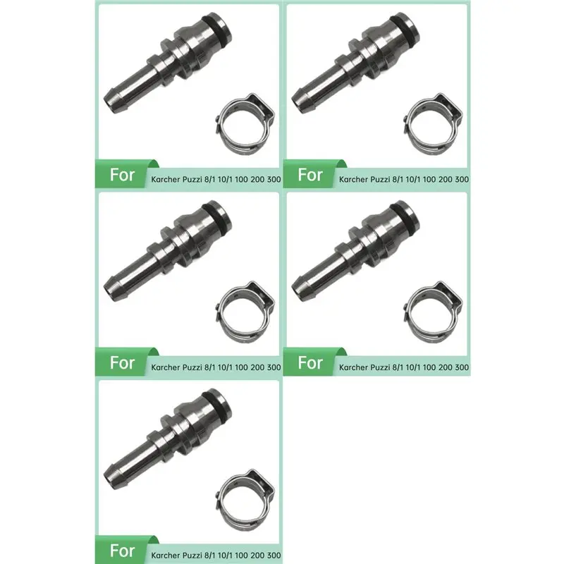 【ESSENTIALS 】5X Stainless Steel Nipple Connector For Karcher Puzzi 8/1 10/1 100 200 300 Spray Cleaning Machine Replacement Conne