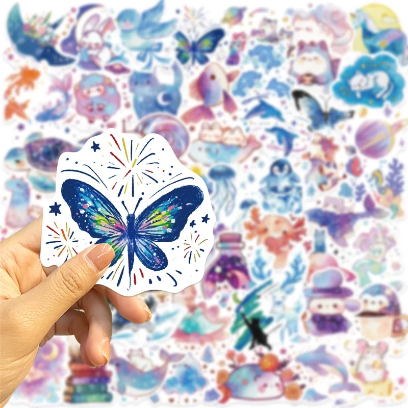 10/30/53PCS Kawaii Starry Sky PVC Sticker Aesthetic Decoration Scrapbooking Stationery Supplies DIY Children's Hand Accounting