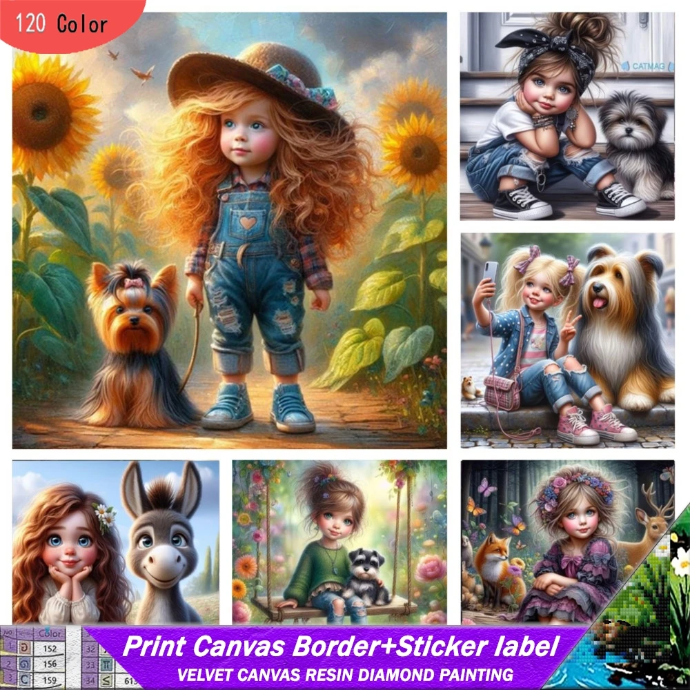 

5d120 Ccolor смола алмазная живопись с наклейкой портрет девушки мозаика рукоделие животное собака птицы вышивка фигурка Настенный декор