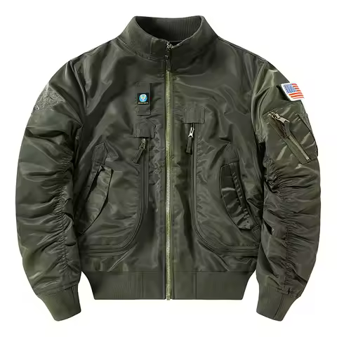 Tactical Men's Winter Bomber Jacket, Military 726 Stand Up Collar Mans Aviator Jacket, Windproof Air Force Army Men's Clothes