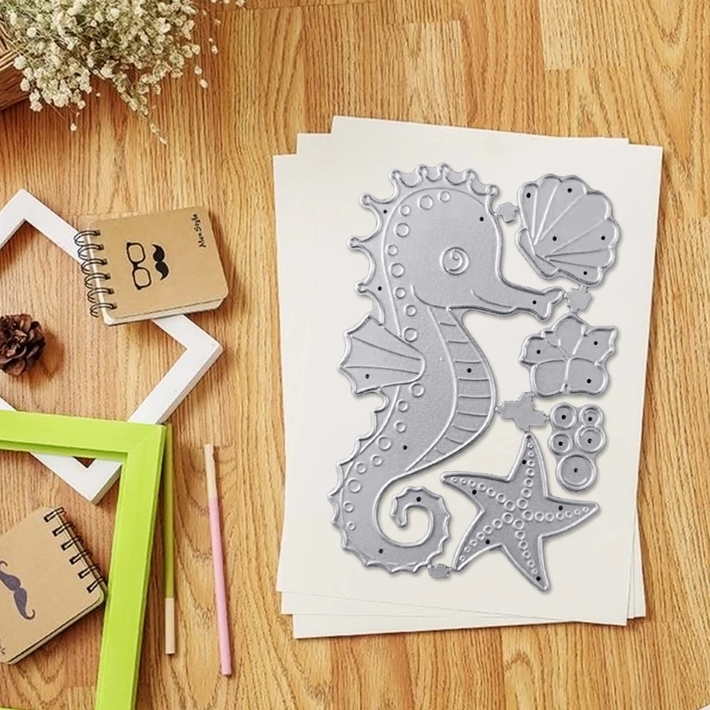 Seahorse for Shell Metal Cutting Dies Stencil DIY Scrapbooking Album Paper Card Template Mold Embossing Decor K92A