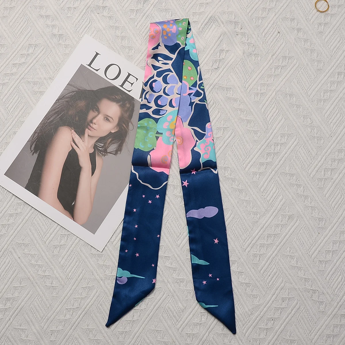 

New Design Bag Silk Scarf For Women Fashion Print Girls Hair Tie Accessories Neck Hair Decorate Small Scarf Headband