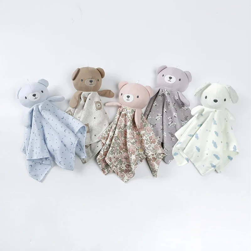 

0-12Months Baby Toys Soft Appease Animals Towel Stuffed Bear Plush Toys Baby Comforter Toy Sleeping Toys For Babies