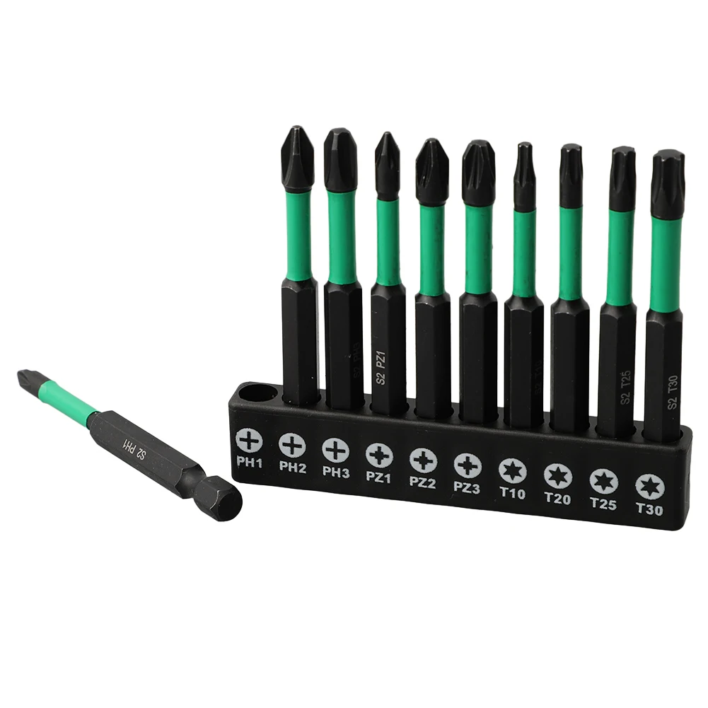 10pcs 70mm Non-slip Cross Screwdriver Set PH PZ Trox Batch Head Screwdriver For Electrician Circuit Breakers Socket Switch Tools