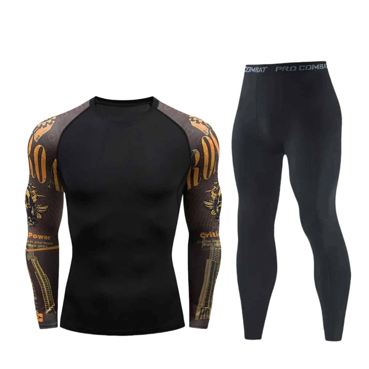 Men\'s Thermal Underwear Sets Compression Long Johns Sport Suits Clothes Gym Fitness Quick Dry Basketball Leggings Set