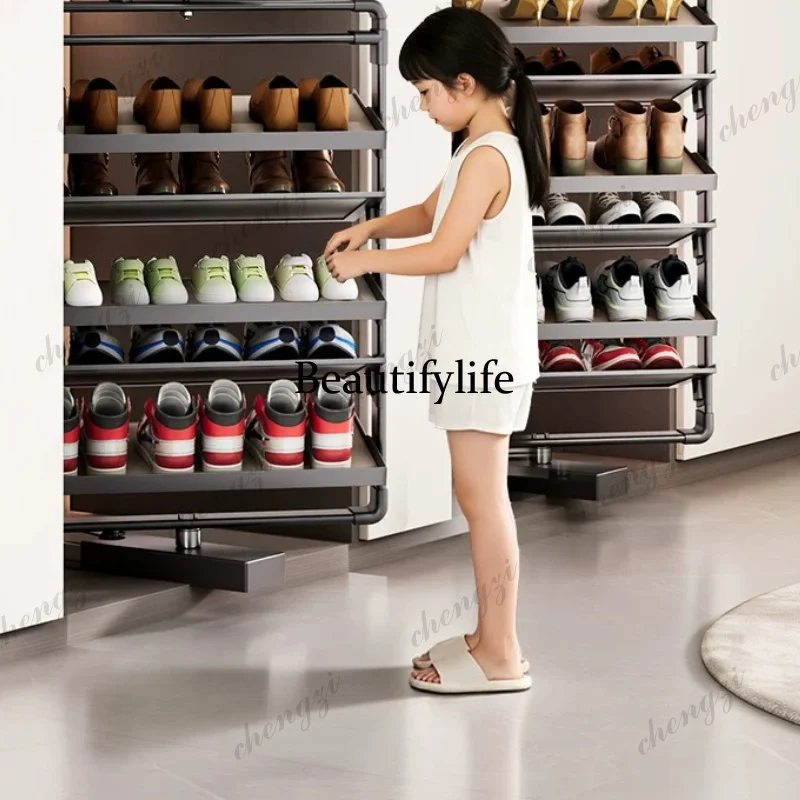 K182 360 Degree rotating shoe rack household multi functional shoes organizer Built in multi layer ultra thin storage shoerack