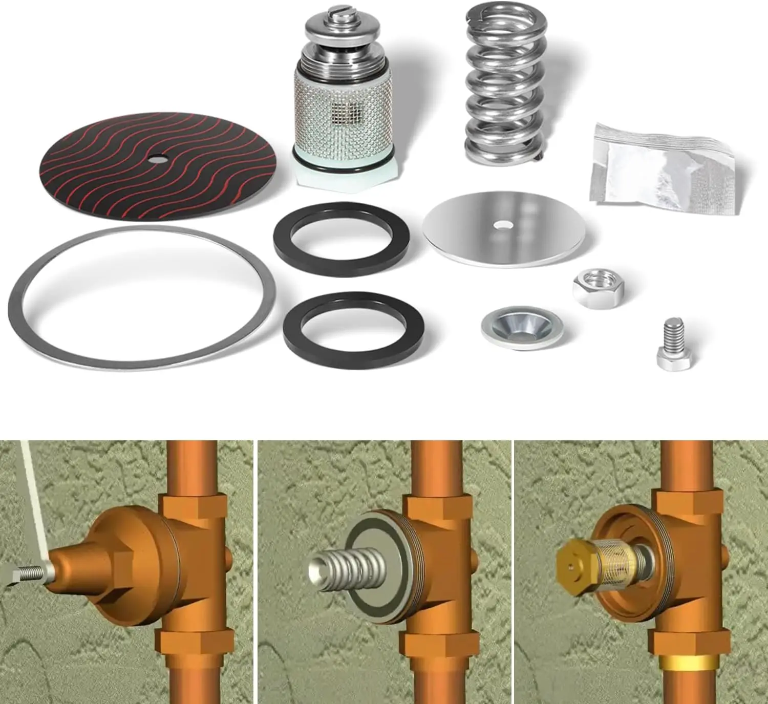 

RK1-70XL 70XL Complete Repair Kit RK1-70XL 1" Pressure Reducing Valve Repair Kit RK1-70XL Repair Kit Fit for Wilkins 1" Models