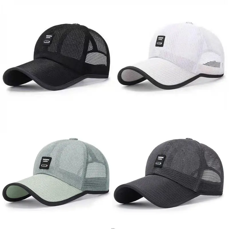 Viseiras masculinas malha bonés de beisebol protetor solar boné esportes ao ar livre net chapéus para masculino respirável individualidade chapéus masculinos