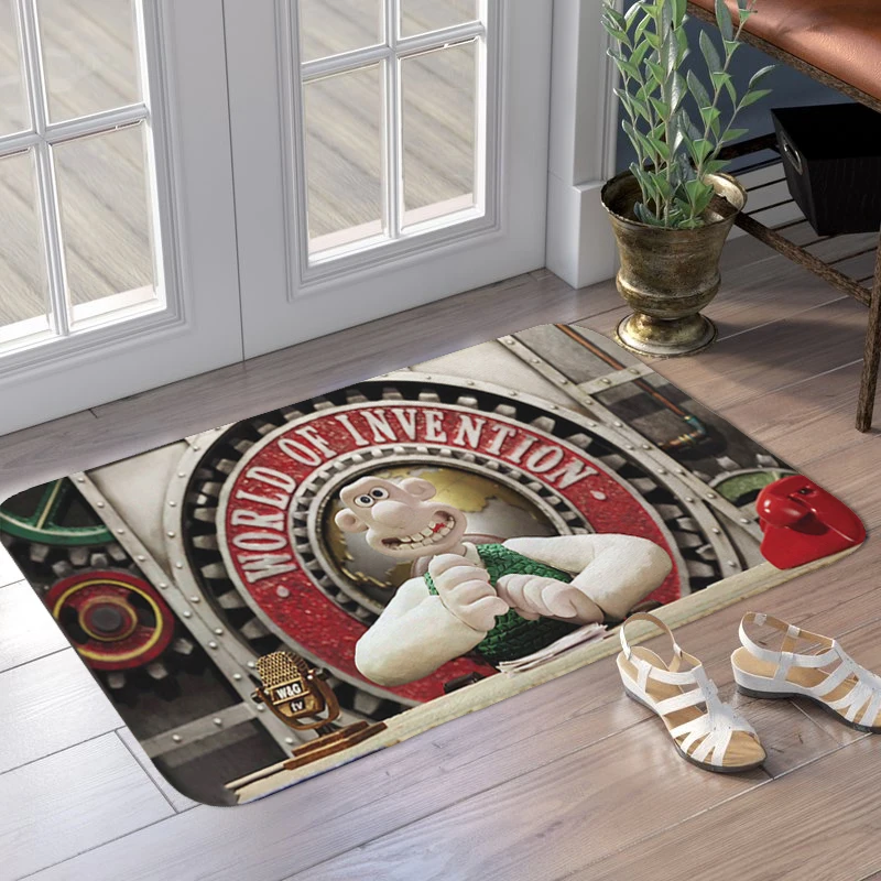 

Bathroom Foot Mat Slip-resistant D-Wallaces D-Gromits Living Room Floor Carpet Kitchen Bedroom Rug Custom Doormat Entrance Door