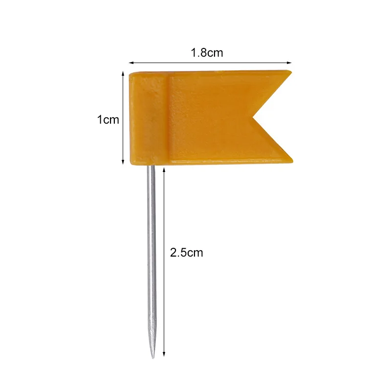 100PC 플래그 푸시 핀 마커 긴 바늘 엄지 손가락, 사무실 학교 벽 사진 세계지도 핀 보드 마킹 알림 코르크 바늘
