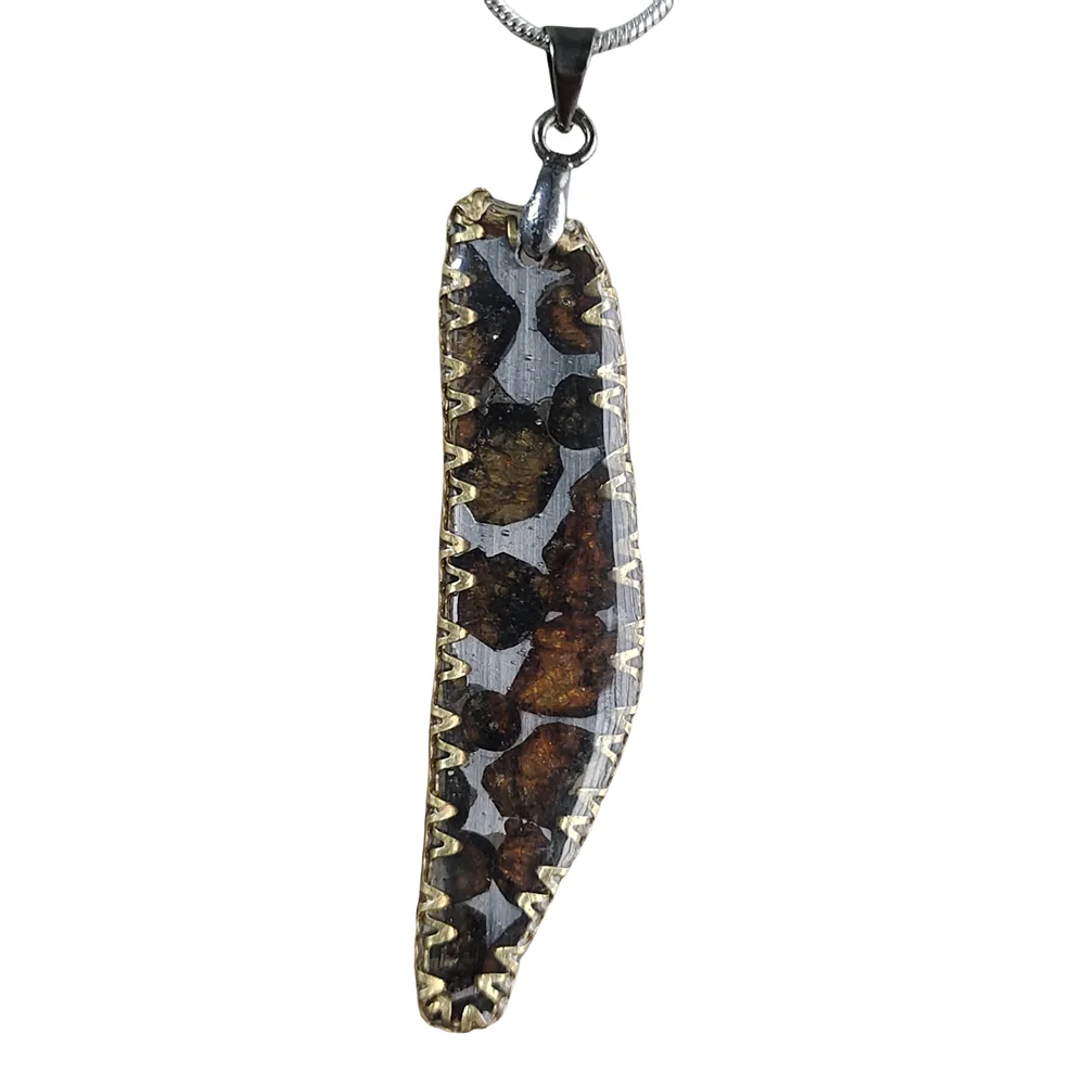 Brenham Natural Olivine Meteorite Pendant Olivine meteorite material pendant specimen - CB185