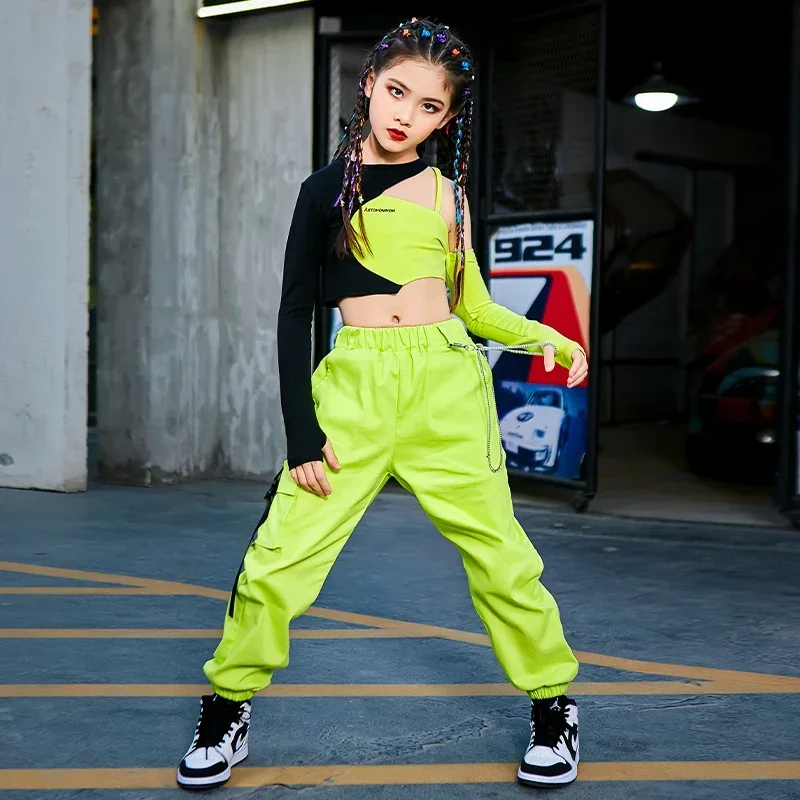 Modern Dance Hip Hop Rave Clothes Jazz Dance Costumes For Girls Fashion Hiphop Suit Children Street Dance Outfits