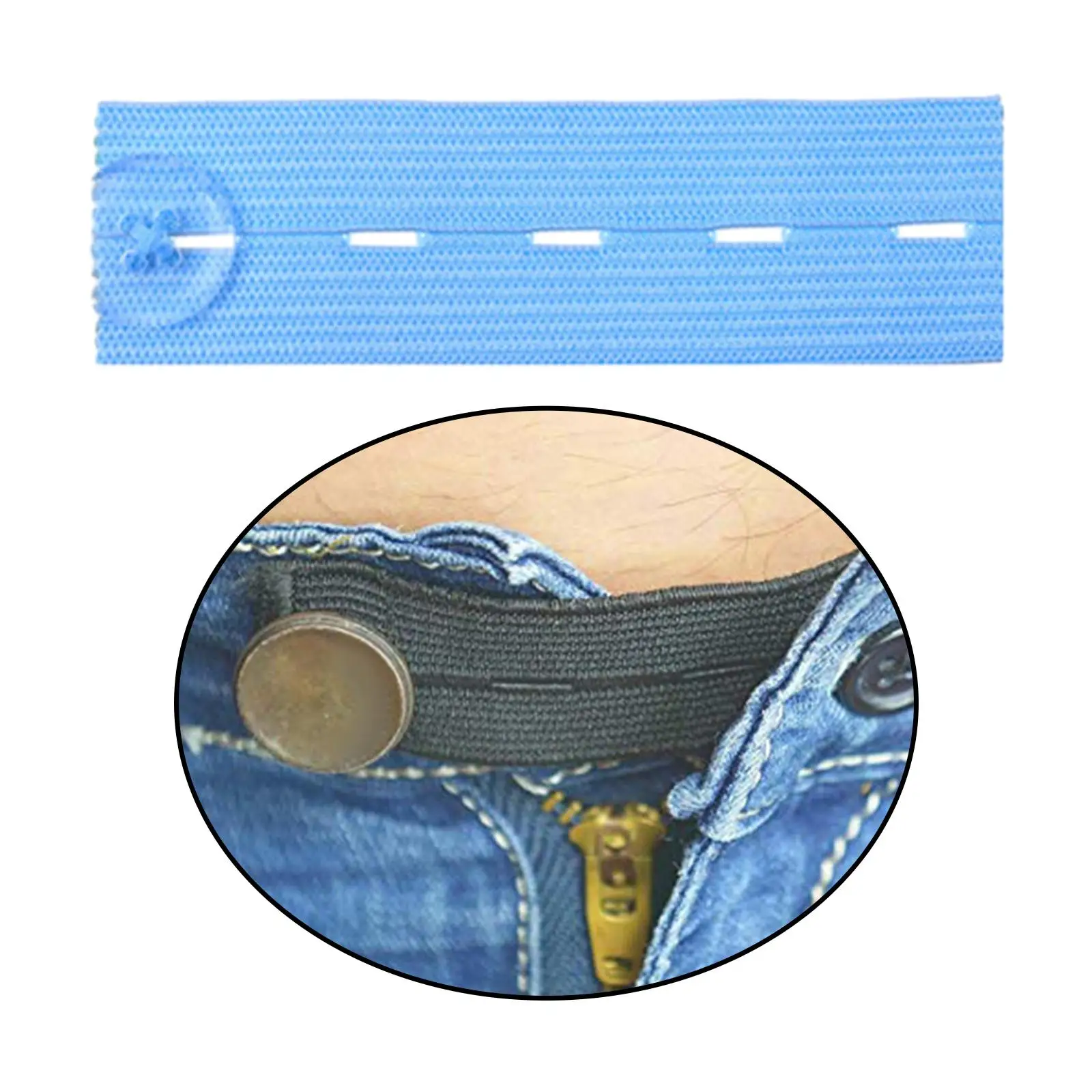 Invisible Button Extender for Waistband Adjustable Elastic Trousers Jeans No Sew Stretchy Fastener Pants Waist Adjuster Men