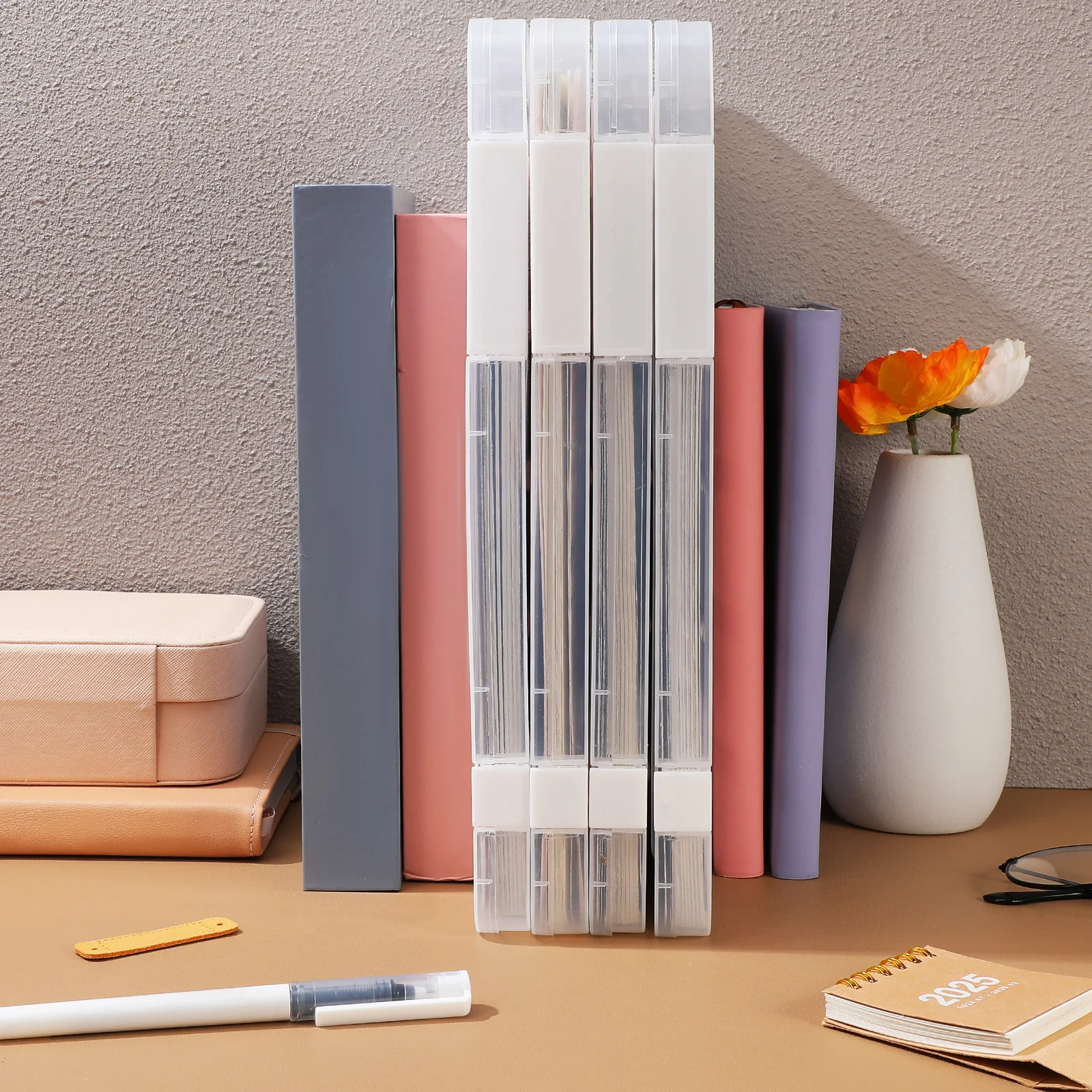 

6pcs A4 Clear Plastic Document Holder With Lid Case For Office Home Transparent Storage Container Household Document Case Paper