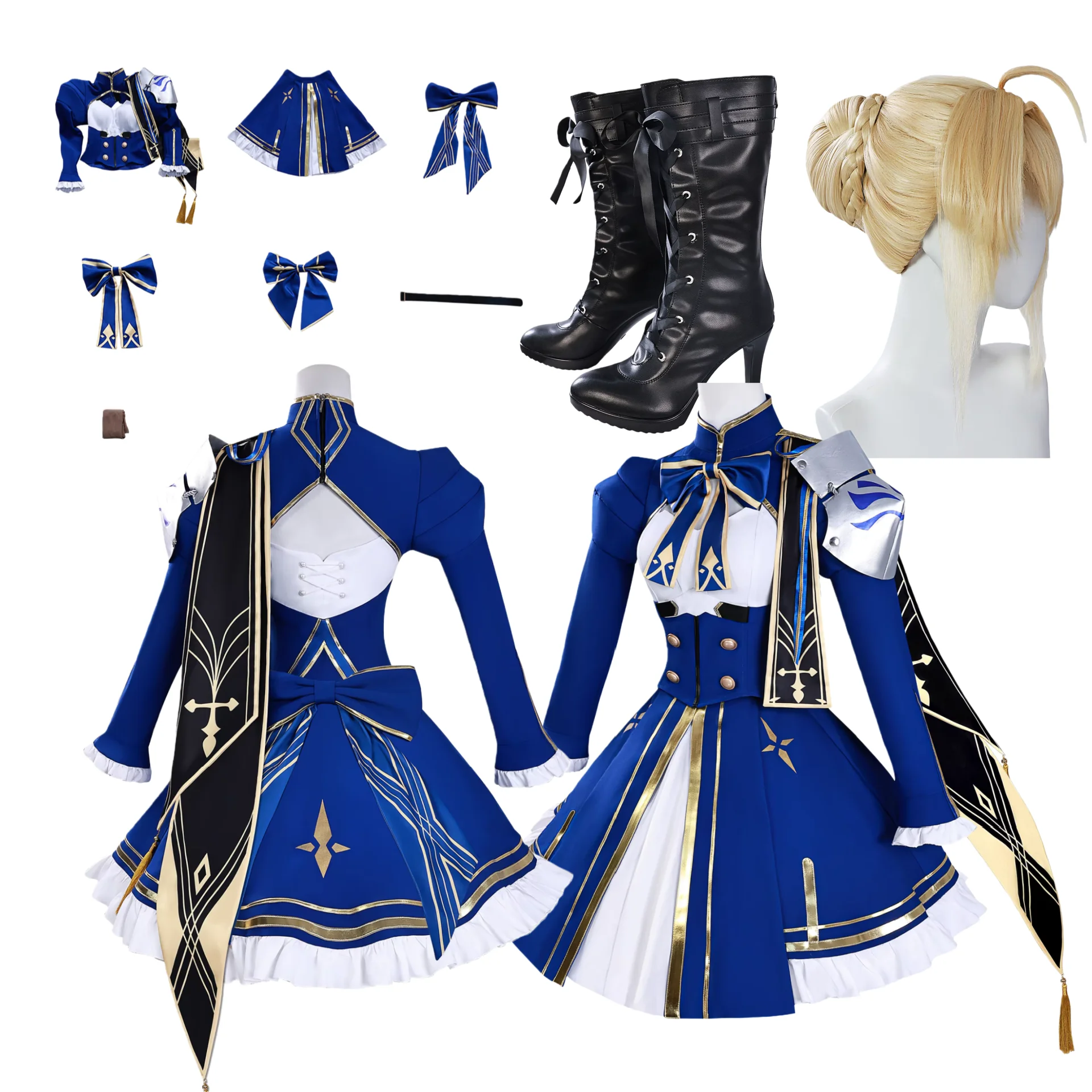 

Game Honkai Star Rail Saber Cosplay Costume Wig Anime Halloween Carnival Party Clothes