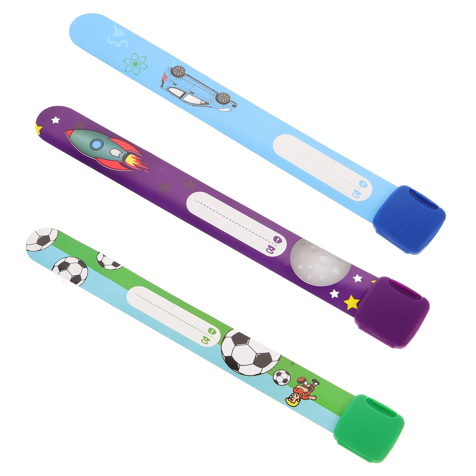 3 Pcs Child Safety Wristband Identification Bracelets for Kids Anti-Lost Strap Bands Cartoon Reusable Children