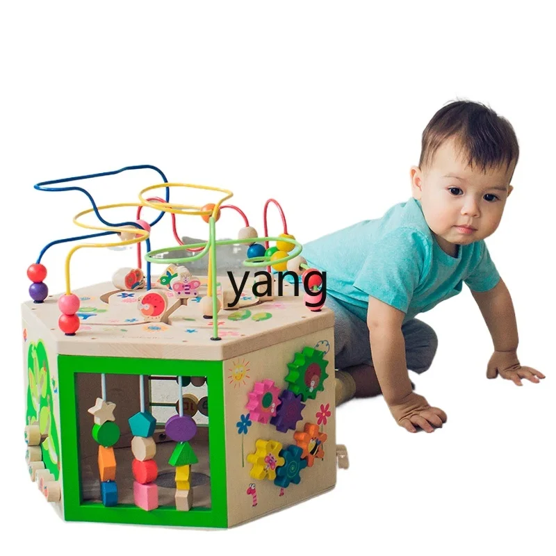 

L'm'm Bead-Stringing Toy Treasure Chest Children's Toy Game Table Wooden Boy and Girl Baby Early Education Puzzle 1-3 Years Old