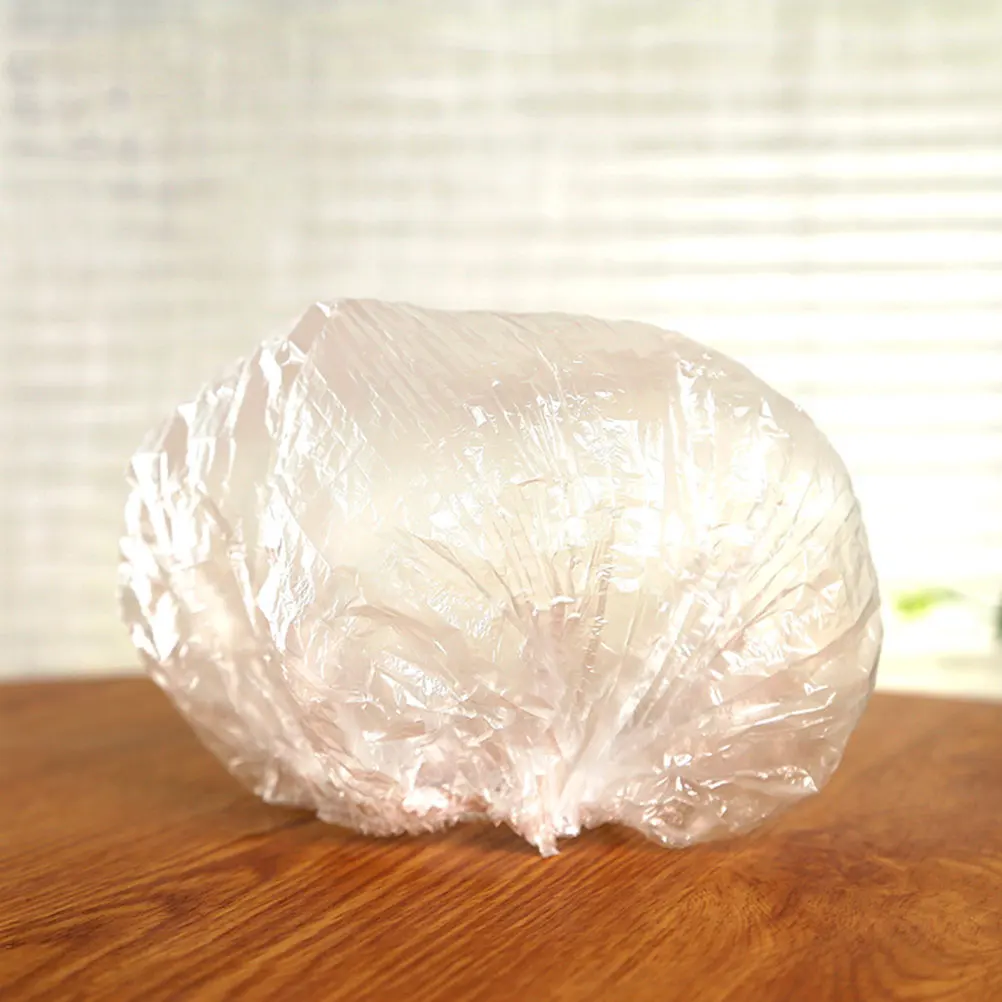 

100pcs Waterproof Shower Cap Disposable Bathing Caps for Women Bulk PE Hair Protective Comfortable Salon Use