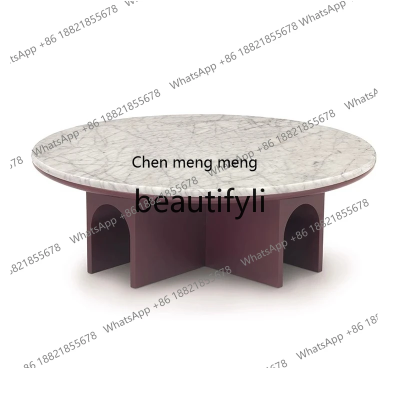 

Simple marble coffee table model room, hotel homestay art tea table H