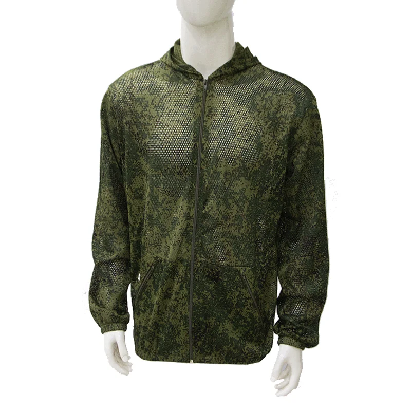 Outdoor Tactical Set Summer Breathable Hoodies Sets Camo Mesh Hunting Airsoft Lightweight Hooded Jacket & Pants | Men Kids Suit