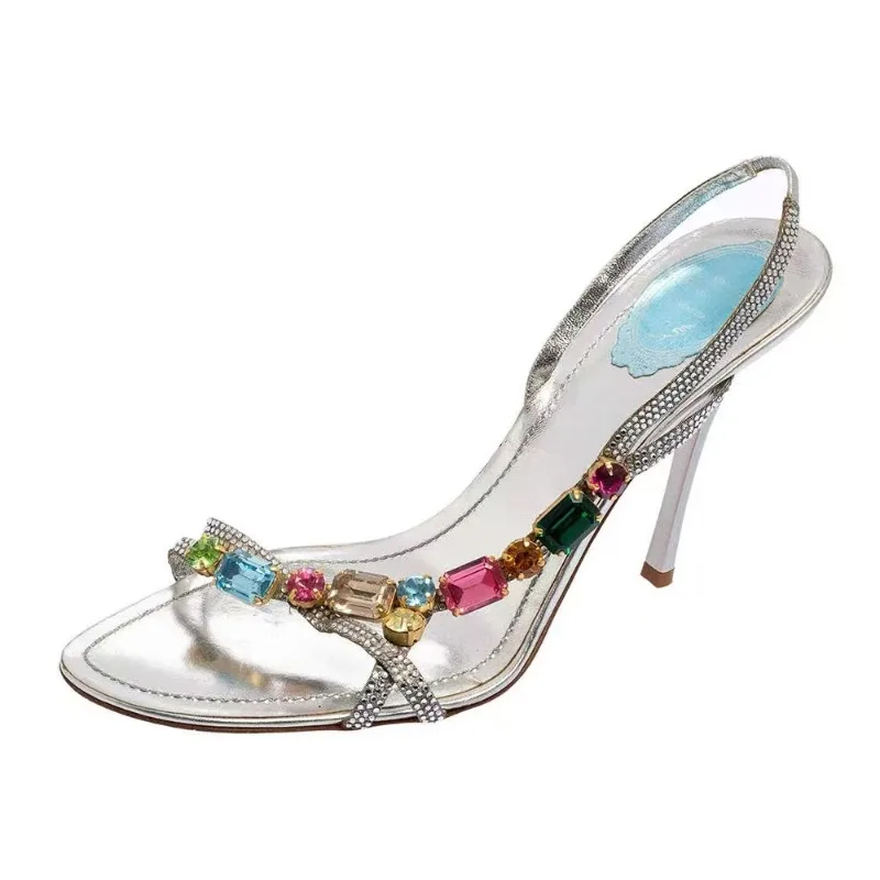

Luxury Womens Shoes Exquisite Rhinestone High Heeled Sandals for Woman Fashion Model Casual Shoes Designer Shoes Sandalias Mujer