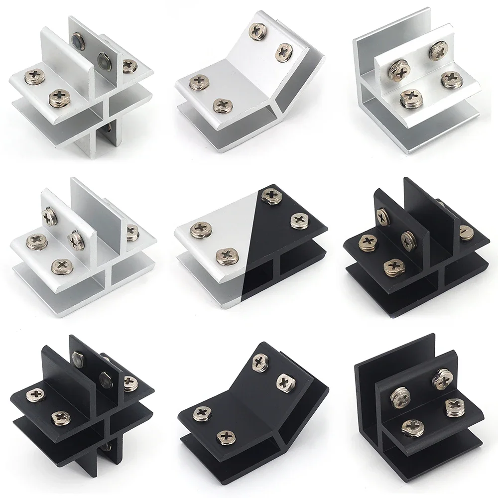 

4/2PCS Glass Clamp Clip 180° 135° 90° Degree T Shape Cross Shape Bracket Aluminum Shelf Support Holder for 8 -12mm Board