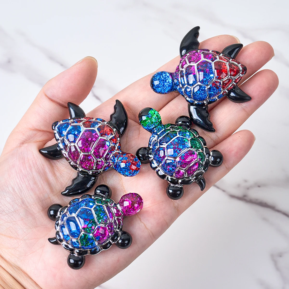 3D Sea Turtle Keychain Silicone Mold DIY Ocean Theme Animal Ornaments Tortoise Turtle Craft Making UV Epoxy Resin Jewelry Molds view 5