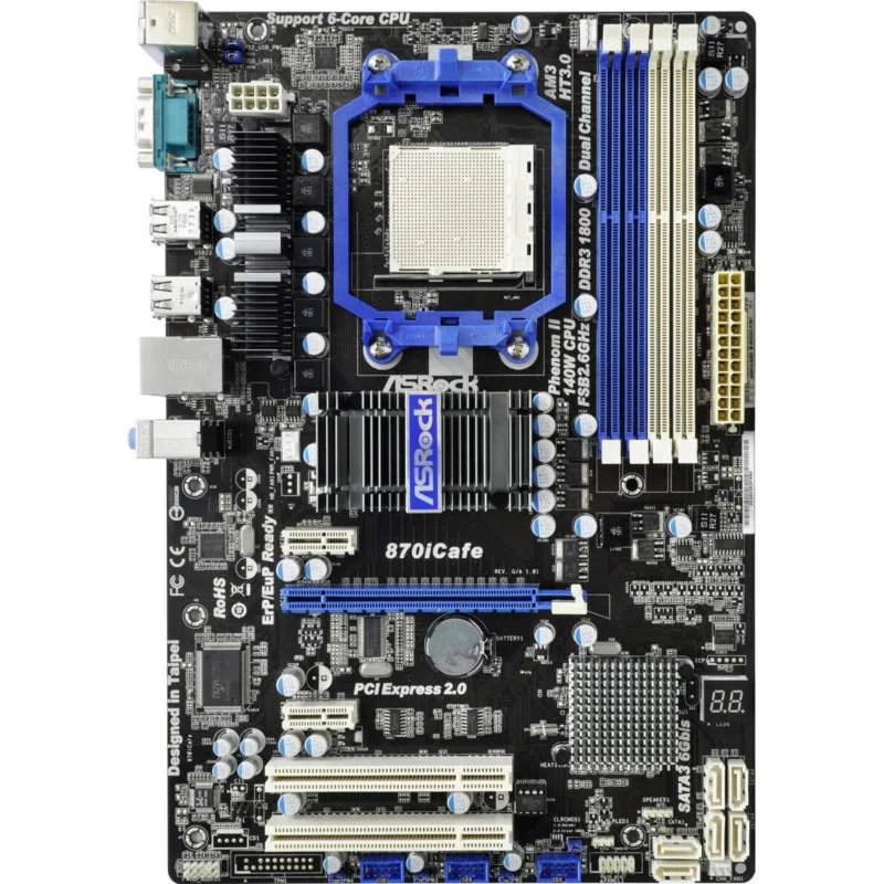 FOR ASRock 870iCafe 870 Motherboard Supports DDR3 AMD AM3/AM3  16G ATX standard