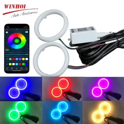 60mm 70mm 80mm 90mm 100mm 110mm 120mm Car Angel Eyes RGB Cotton Halo Rings 12-24V Led Headlight Drl Motorcycle Moto Angel Eye