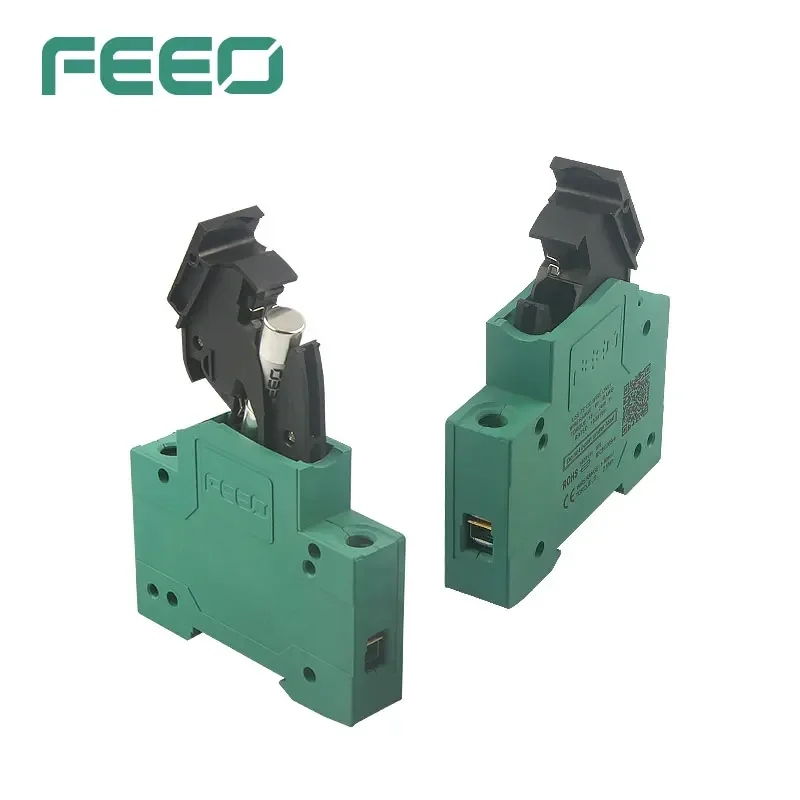 FEEO DC Fuse Holder 1000V 1-32A 10x38 Automotive Solar Fuse Holder Solar Din Rail CE Certification Photovoltaic  TUV Certificate