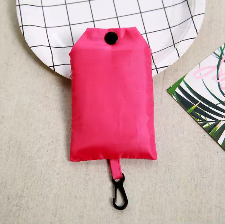Shopping Bag Solid Color Eco-friendly Folding Reusable Portable Shoulder Handbag Polyester for Travel Grocery - Image 7