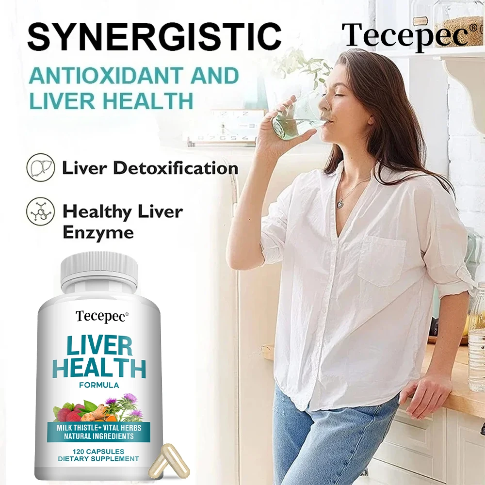 Liver Support Capsules with Turmeric, Artichoke, Dandelion & Ginger, Support Fatty Liver Detox, Liver Repair, Digestion & Energy