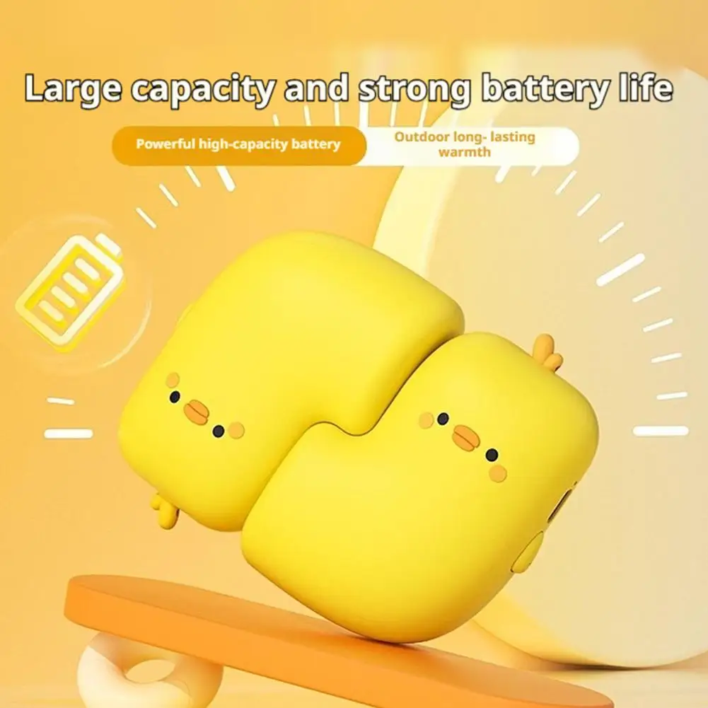 

Creativity Magnetic-Charging Detachable Mini Portable Hand Warmer With Yellow Duck Design Three Adjustable Temperature
