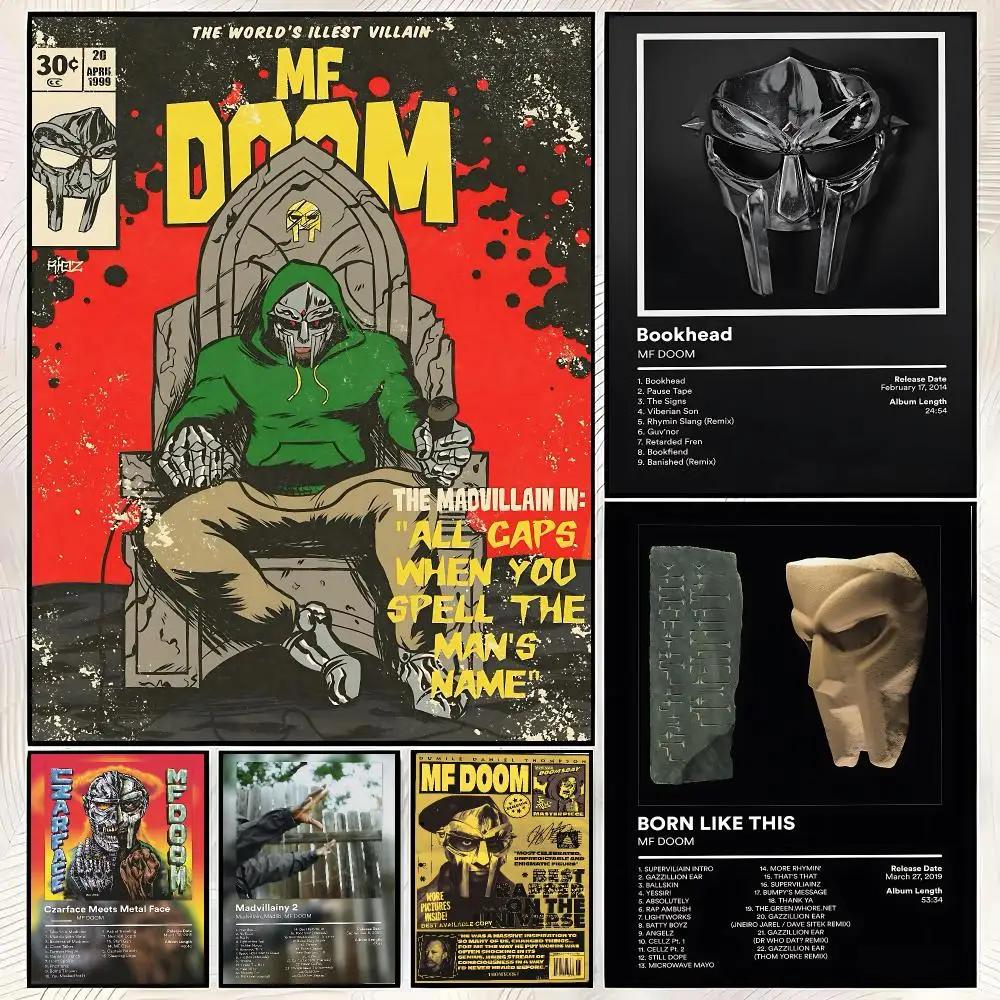 Legendary Rapper M-MF DOOM Poster Trendy HD PP Paper Waterproof Wall Art Print for Bedroom Living Room Decor