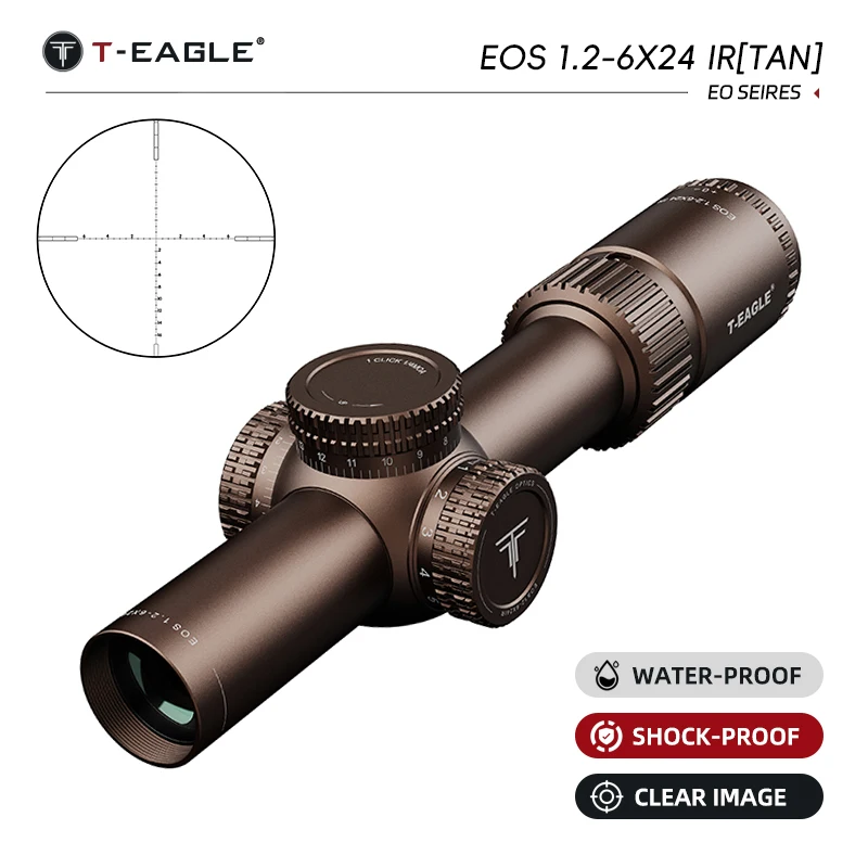 T-EAGLE EOS 1.2-6 X24 IR Tactical Short Riflescope for Hunting LPVO Rifle Scope With Red Green Light Aisoft Lunetas Fits Carbine