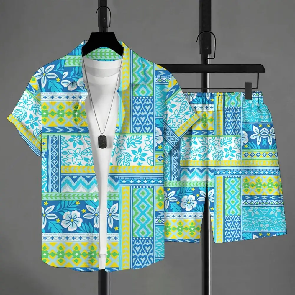Hawaiian Style Herren Kurzarmhemd Sommer Kurzarmhemd Strand Kurzer Herrenanzug Street Casual Y2k Herren Shorts Freizeit