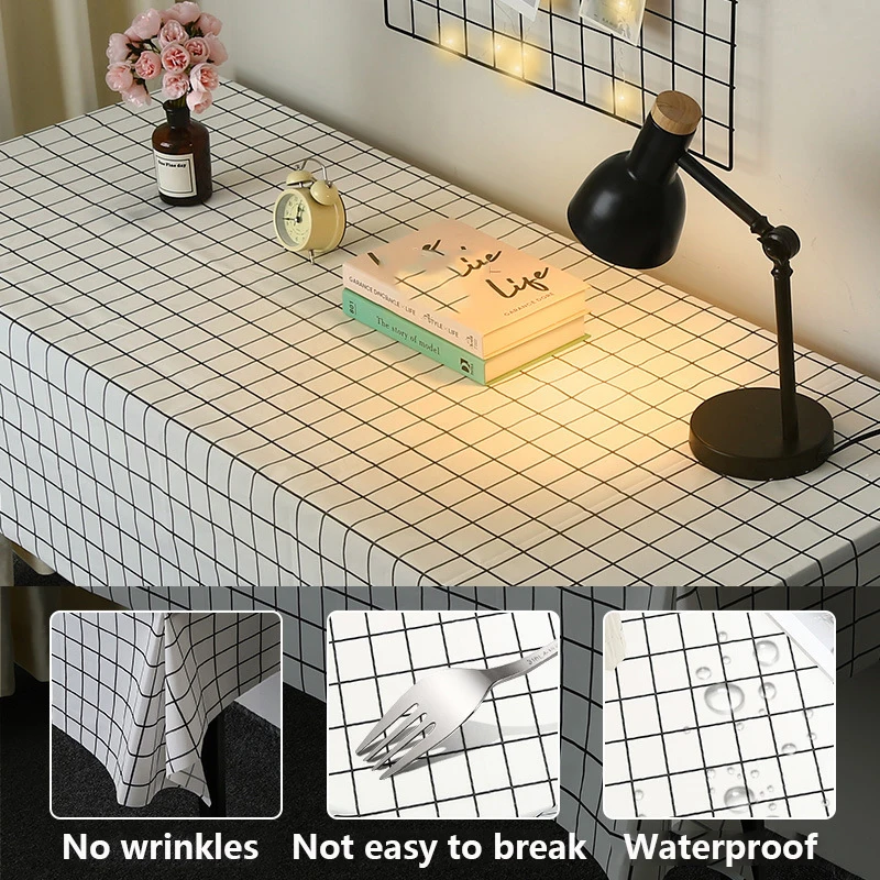 Einfache Karierte Tischdecke, Wasserdichte und Ölabweisende Tischdecke, Wohnzimmer Couchtisch, Tischset und Tischdecke