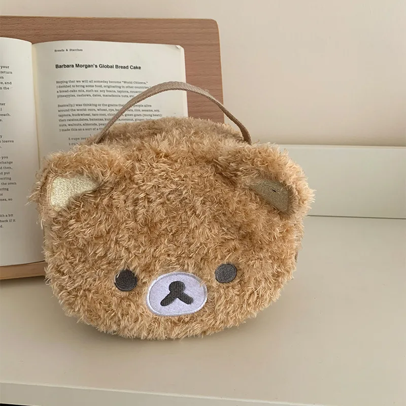 

Plush Bear Makeup Bag, Portable Storage Pouch, Jewelry Organizer Handbag for Girls Women