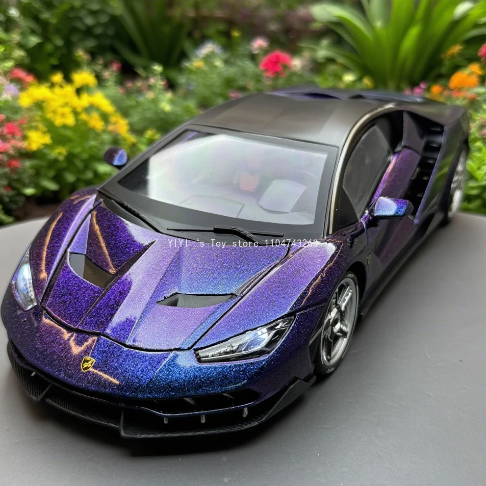 

1/18 Lamborghini LP770 sports car with sound and light alloy car model, high-end decoration, high-end collectible and gift, 30