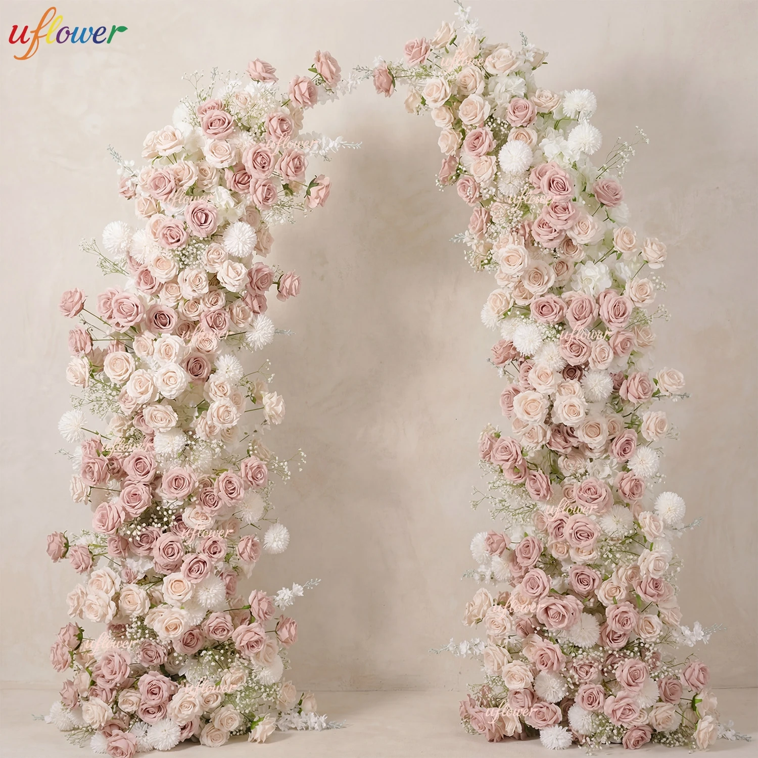 

Цветочная композиция Uflower Light Coffee Horn Frame для декора на открытом воздухе, для оформления свадеб на берегу моря, для декора сцены на мероприятиях с цветами