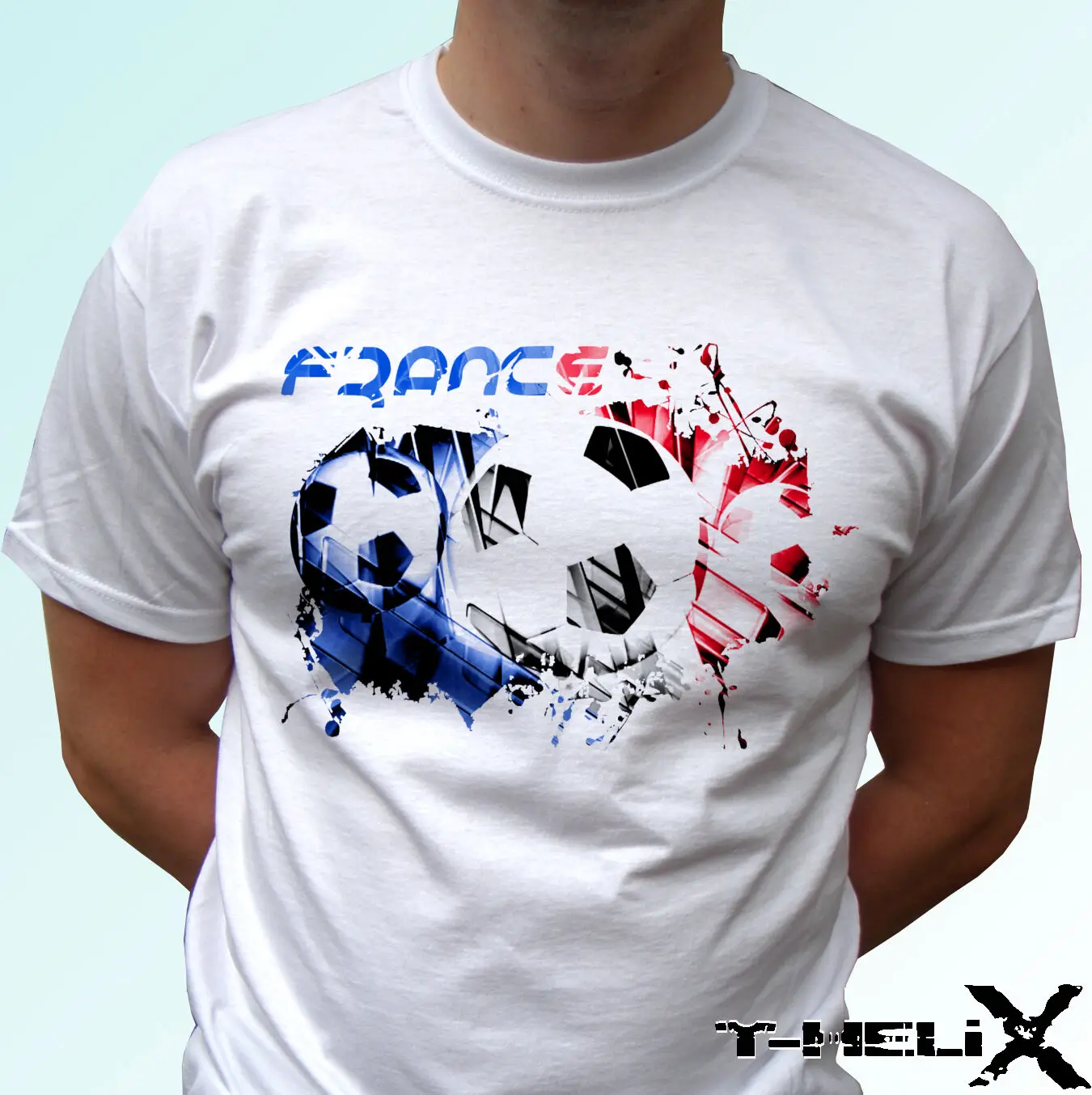 France football flag - white t shirt top soccer design - mens womens kids baby