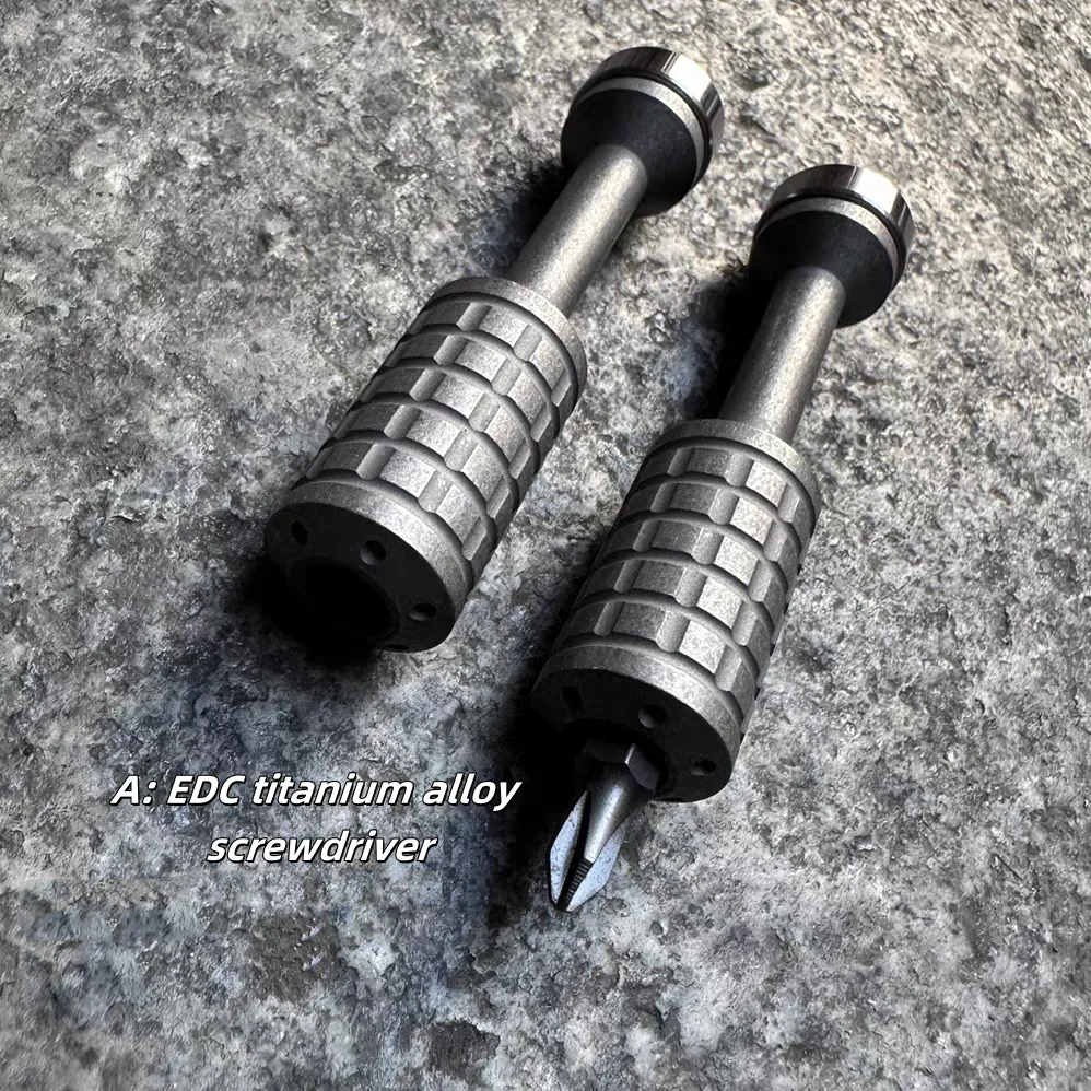 EDC Titanium Alloy Screwdriver Set with Imported PEI Handle, Portable Multi-function Repair Tool Kit for 6mm Bits