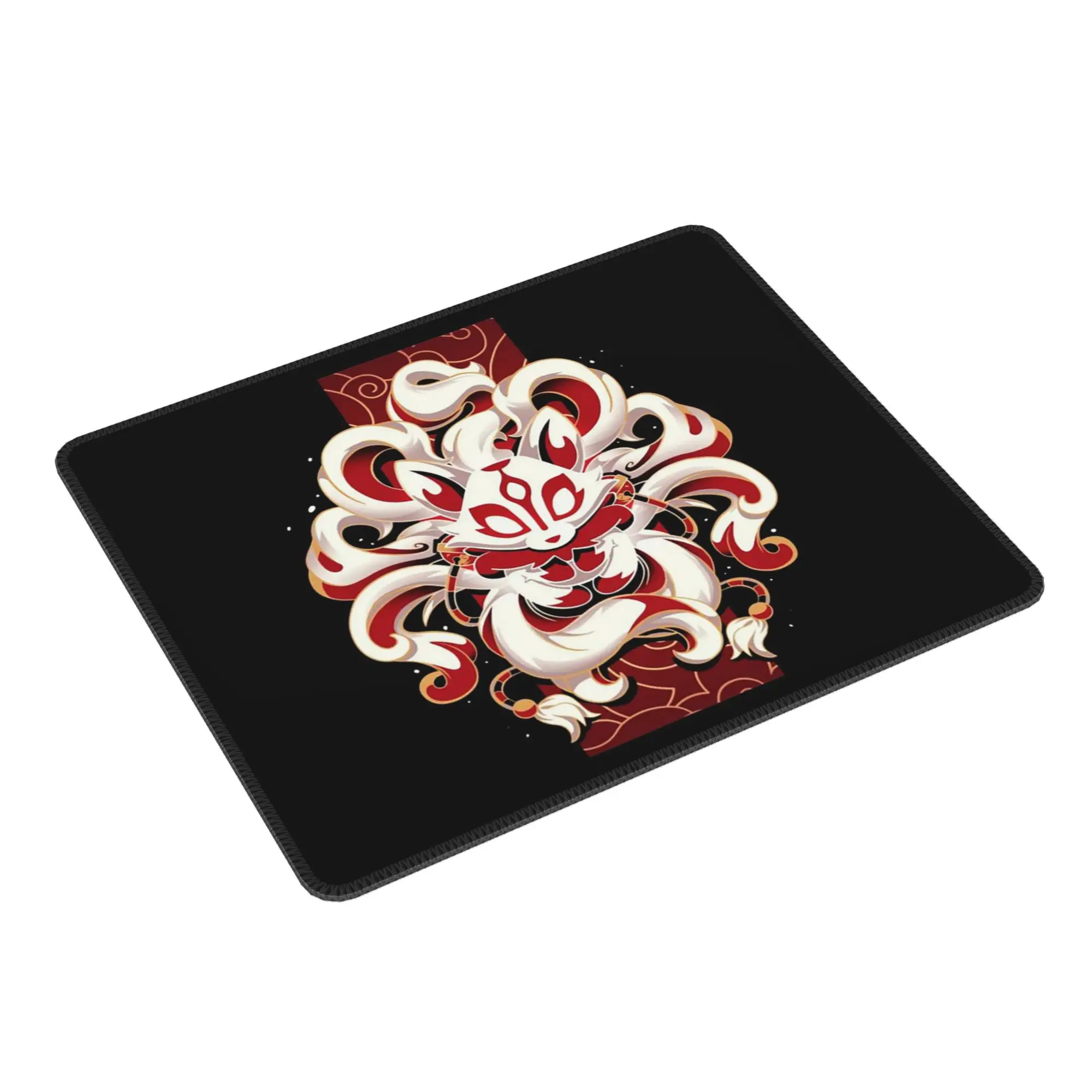 Fox Spirit Kitsune Japanese Kabuki Mouse Pad Computer Keyboard Mouse Mat Gaming PC Laptop Desk Mat Office Accessories Table Mats