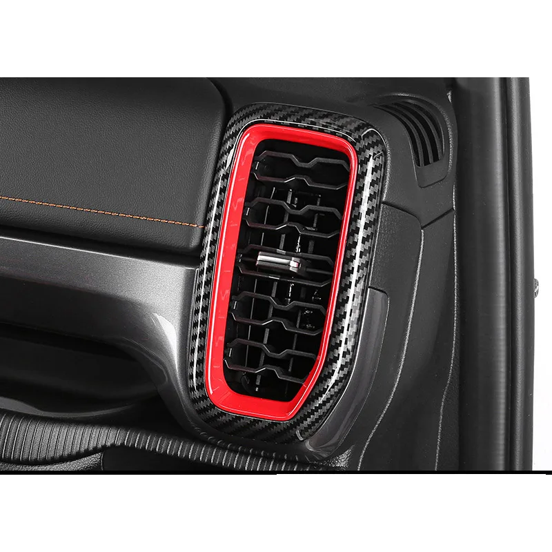 ABS Carbon Fiber Pattern Dashboard Air Vent Outlet Cover Frame Trim For Ford Ranger T9 2023+