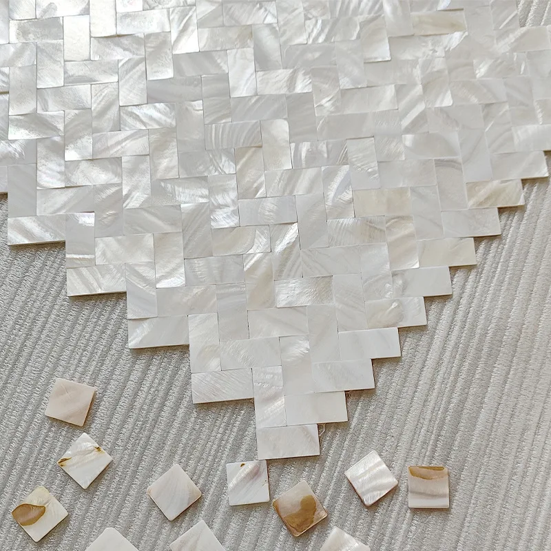 30x30cm Natural Herringbone Fish Bone Shell Mosaic Tile 0.2cm Living Room Entrance Bathroom Balcony Background Wall
