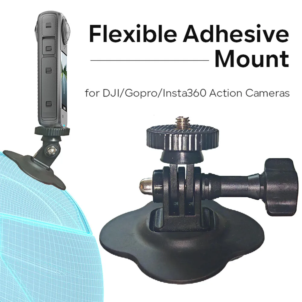 Action Camera Flexible Adaptive Fixed Base for Insta360 x4 Gopro Hero DJI Osmo Action Accessories Motorcycle Helmet Base Mounts