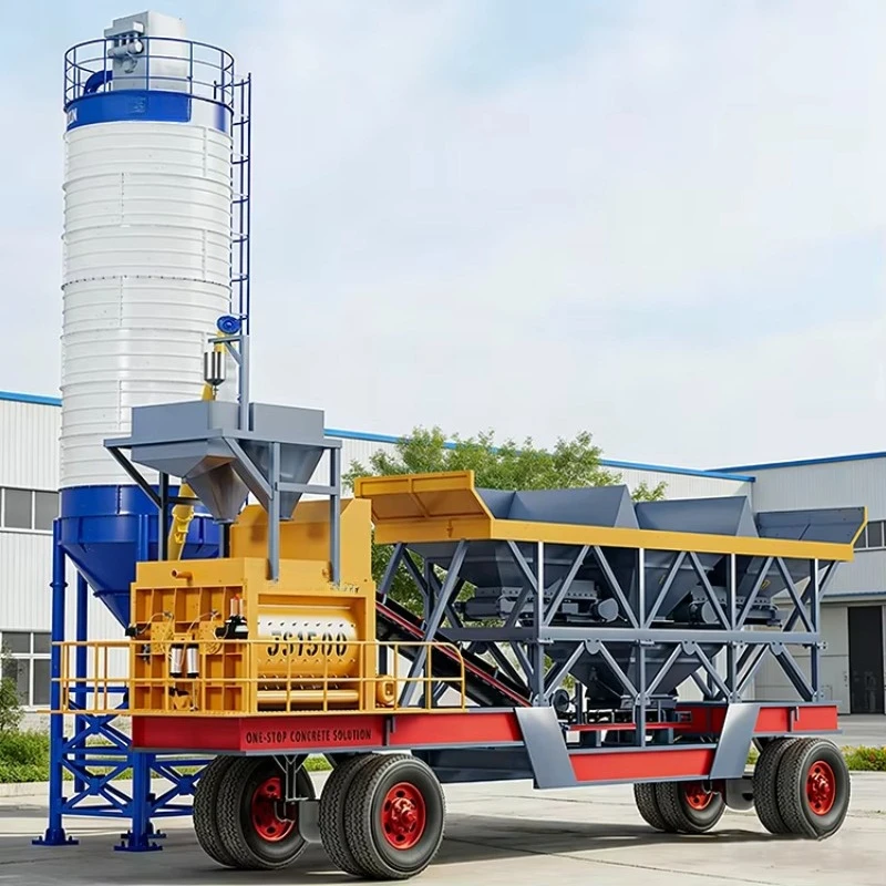 Línea de Producción de Hormigón de Alta Calidad y Bajo Precio con Remolque de 1500L y Motor para Edificios Industriales Hormigonera