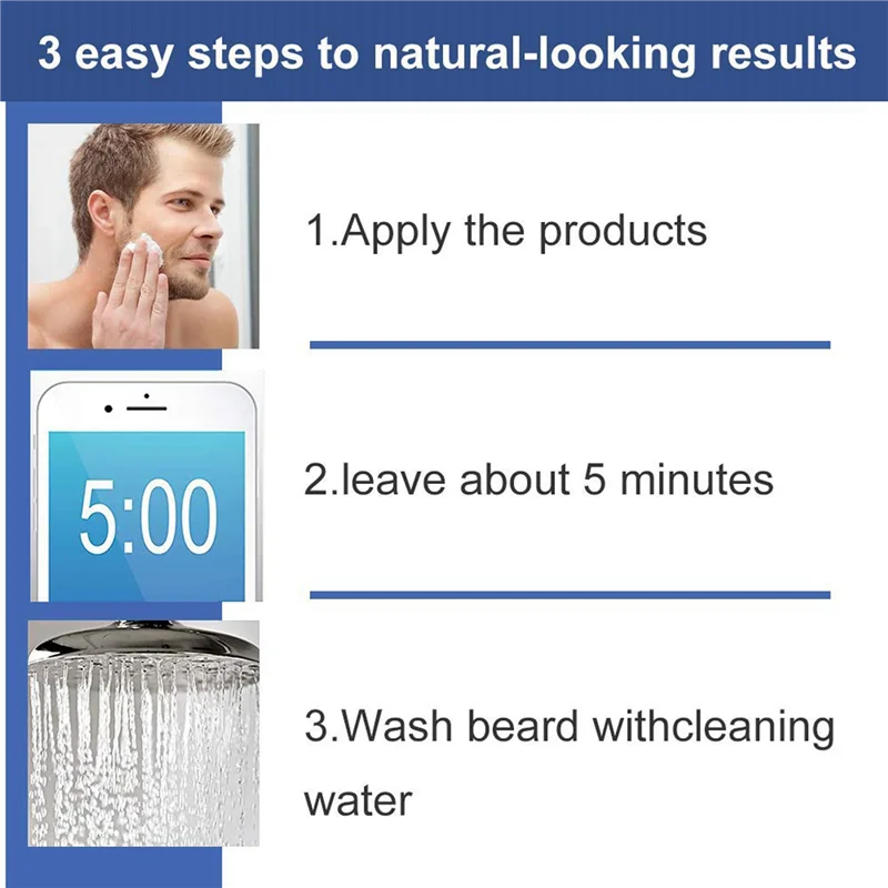 3X Permanent Beard Dye Shampoo For Men Beard Dying Removal White Grey Beard Hair Men Beard Shampoo 200ML