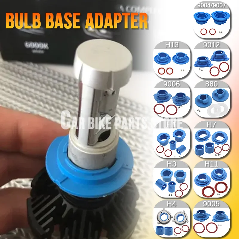 2PC Car LED Headlight Lamp Bulb Base Adapter Sockets Retainer Holder 880 / 9006-HB4 / 9005-HB3 / H11 / H7 /H4-HB2 / H3 / H1/H13