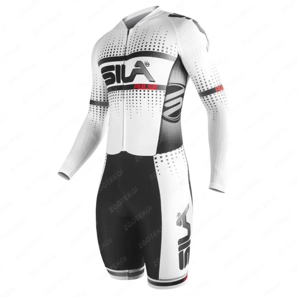 Sila Long Sleeve Triathlon Cycling Skinsuit Inline Skate Clothing Jumpsuit Ropa Ciclismo Triathlon Mtb Long-distance Skinsuit